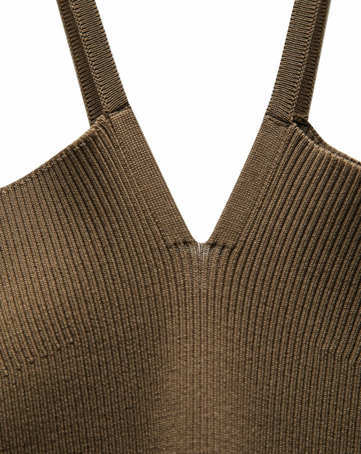 【PAPERMOON ペーパームーン】SS / V - Line Strap Ribbed Knit Sleeveless Top