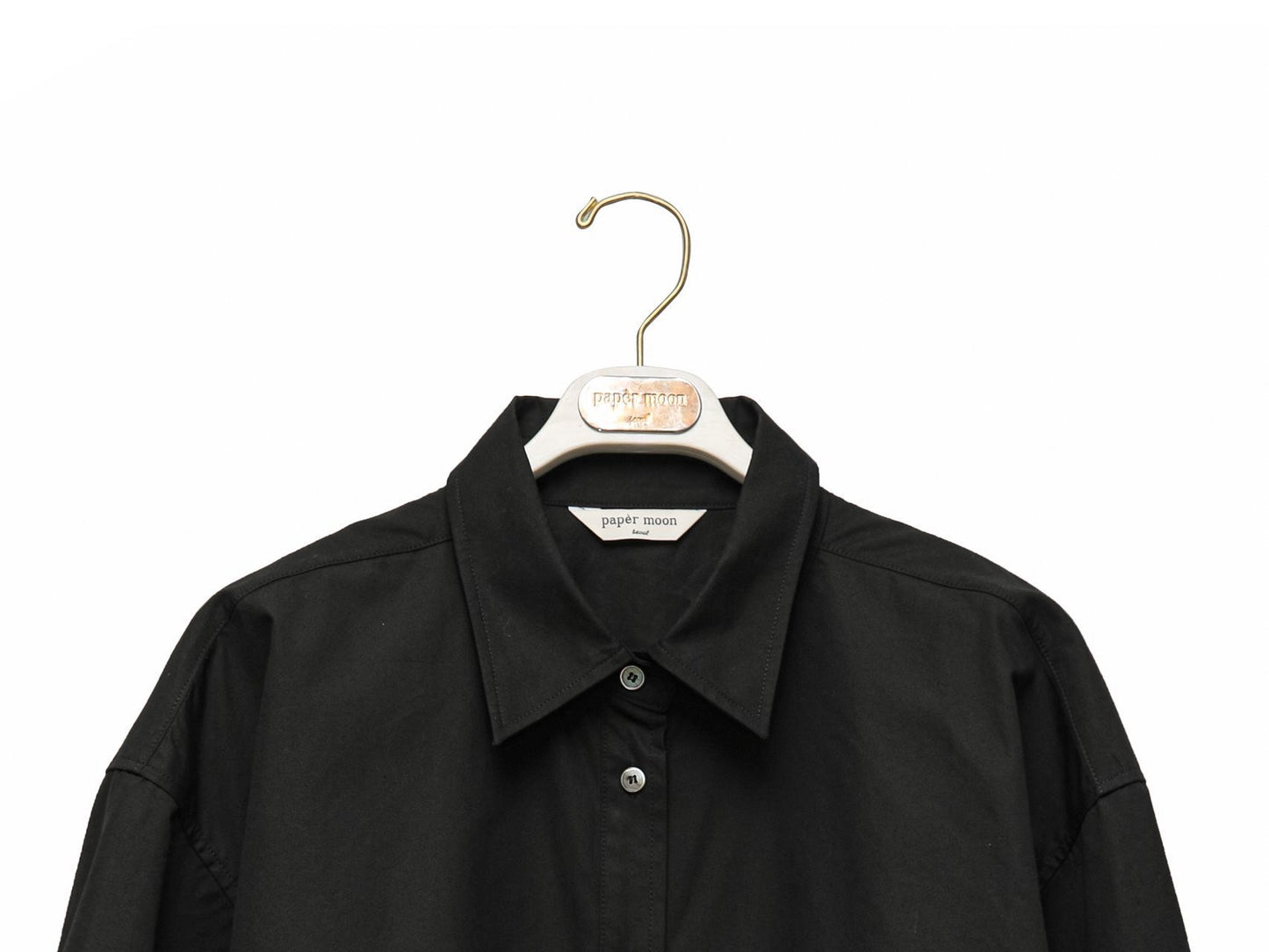 【PAPERMOON ペーパームーン】SS / Swing Collar Cotton Button Down Shirt