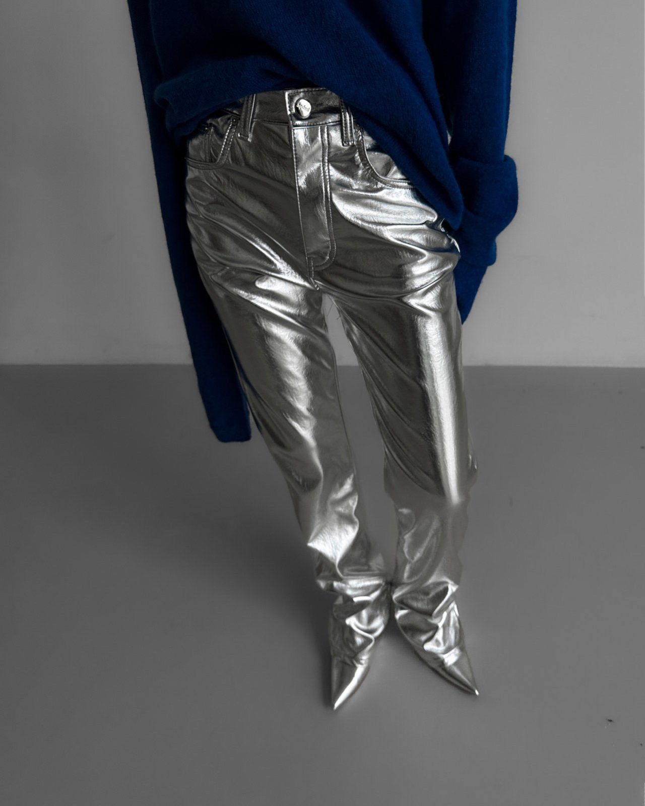 【即納】【PAPERMOON ペーパームーン】AW / Patent Vegan Leather Coated Straight Pants