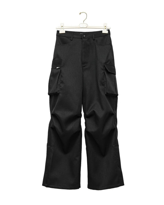 【即納】【PAPERMOON ペーパームーン】AW / LUX Heavy Texture Wide Cargo Trousers