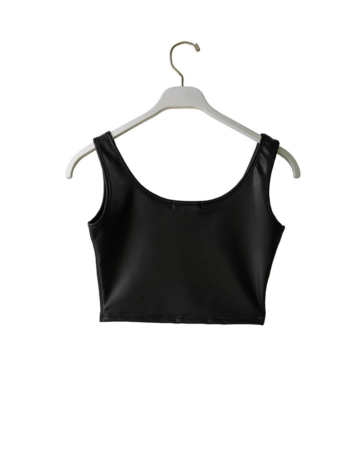 【PAPERMOON ペーパームーン】SS / Vegan Leather Cropped Sleeveless Tank Top