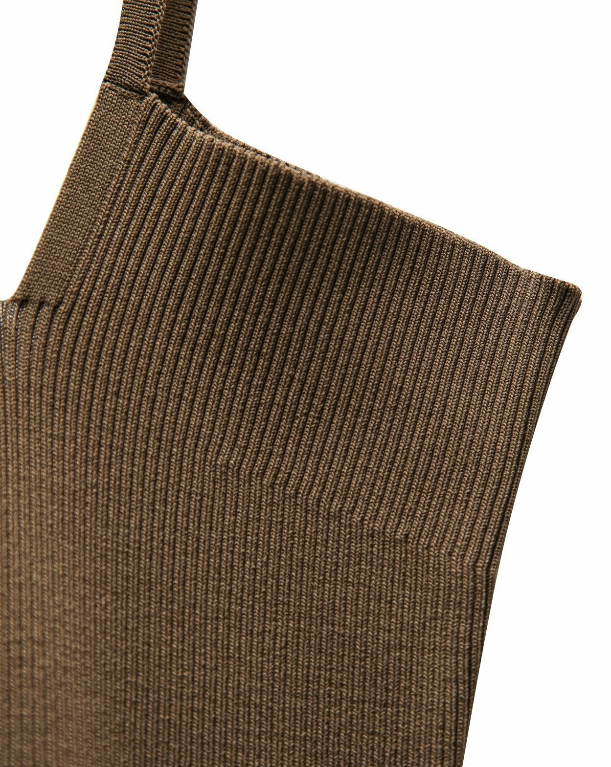 【PAPERMOON ペーパームーン】SS / V - Line Strap Ribbed Knit Sleeveless Top