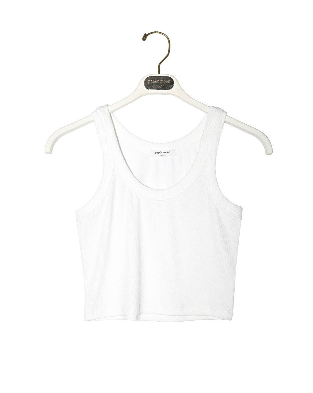 【PAPERMOON ペーパームーン】SS / Ribbed Cropped Tank Sleeveless Top