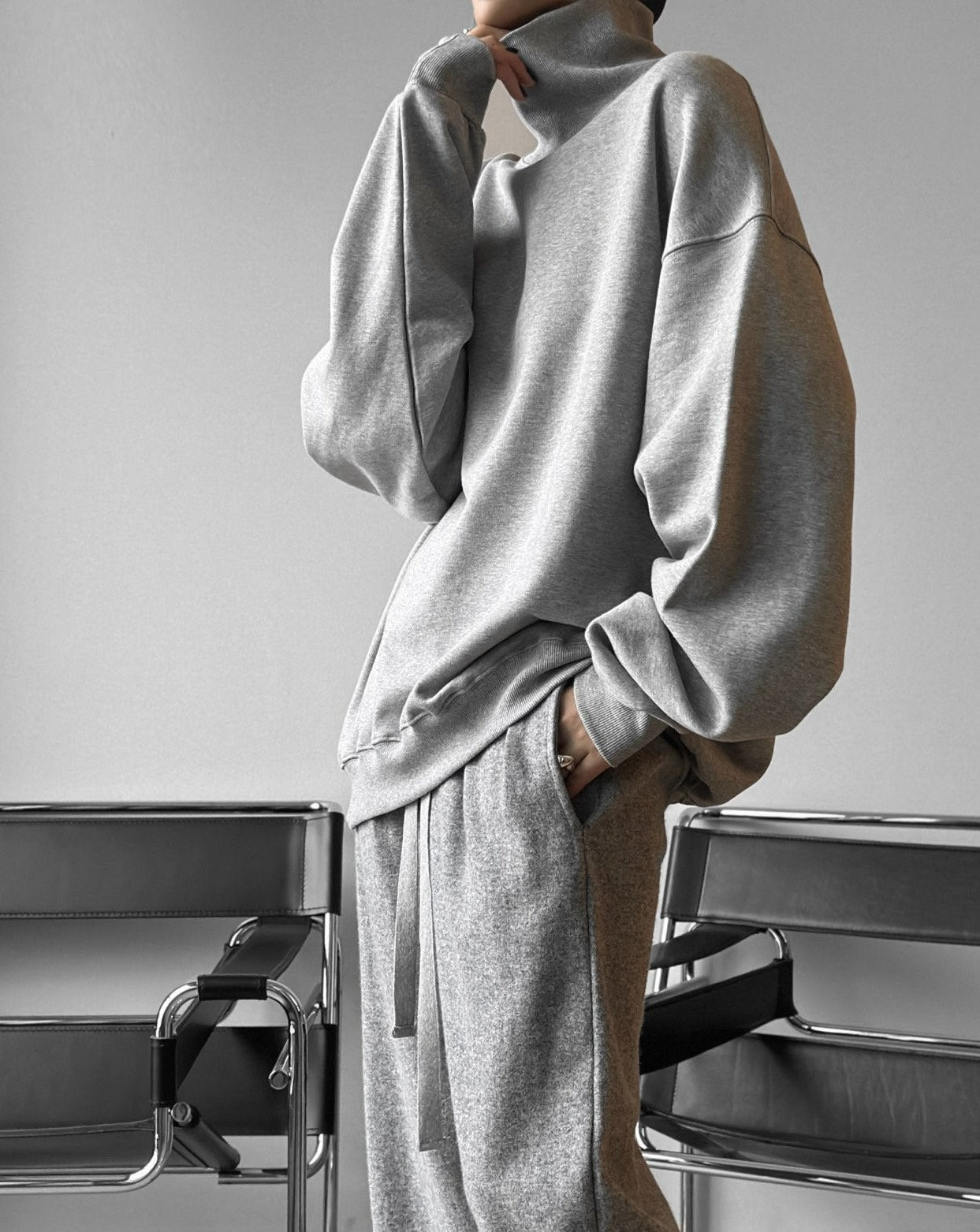 【即納】【PAPERMOON ペーパームーン】AW / Oversized Turtleneck Sweatshirt