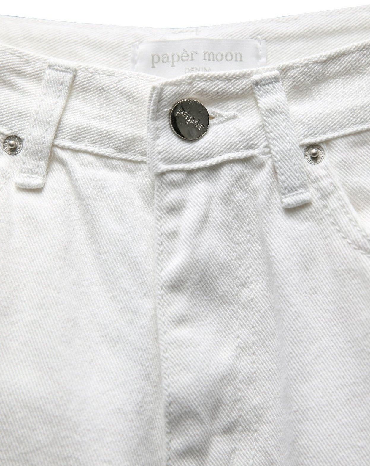 [PAPERMOON] SS / High Rise Wide Leg White Denim Pants