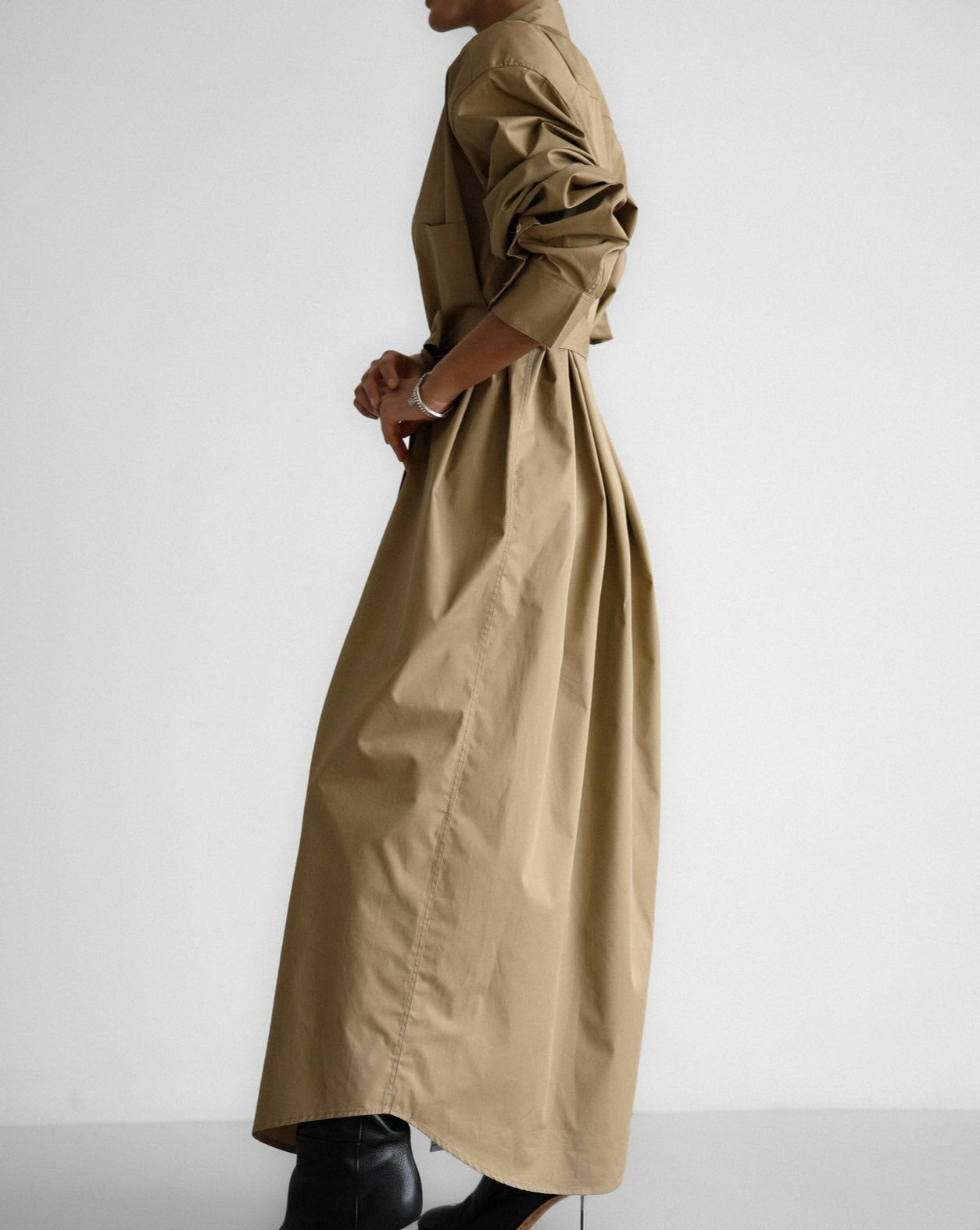 【PAPERMOON ペーパームーン】SS / Trench Belted Detail Button Down Maxi Shirt Dress