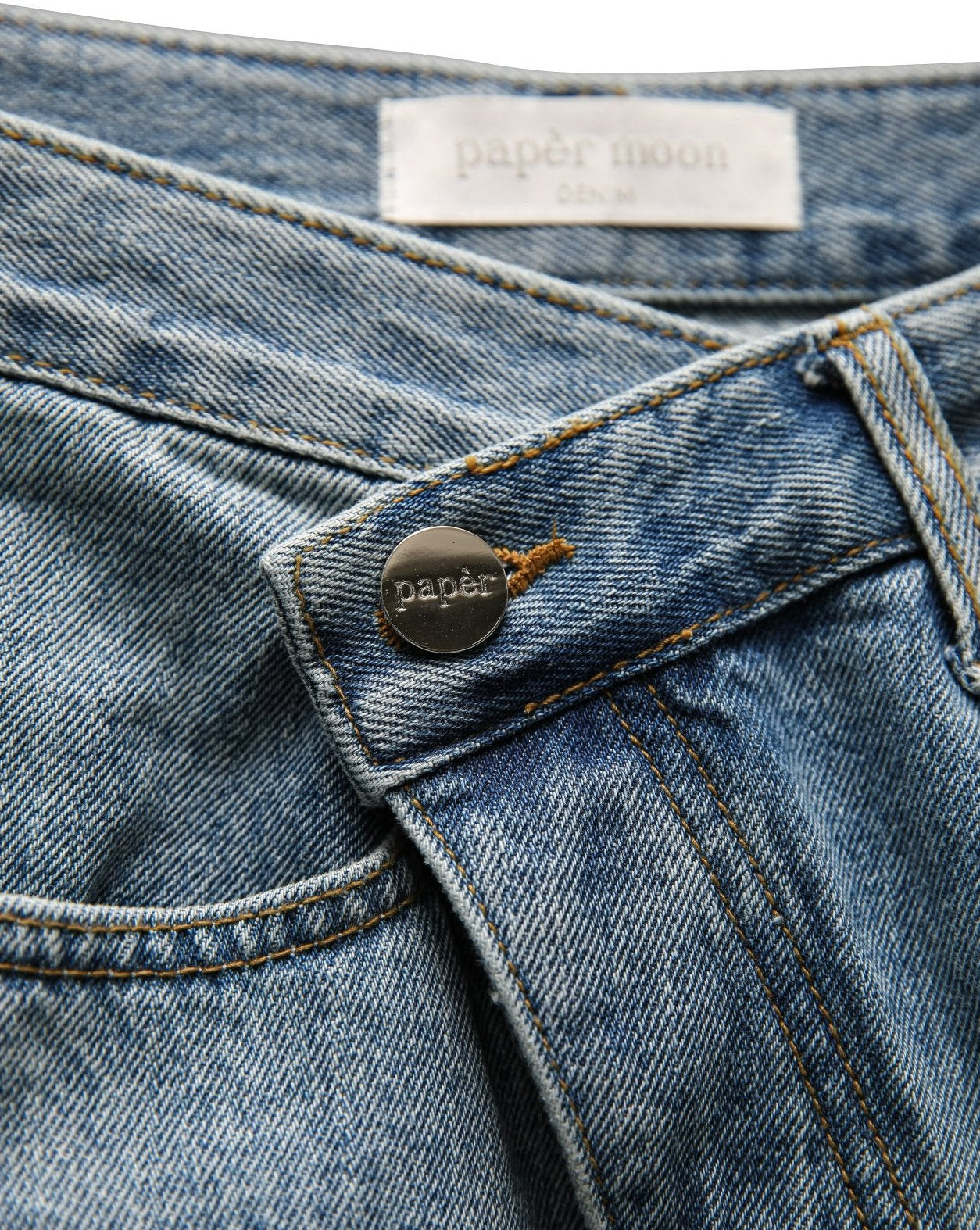 【PAPERMOON ペーパームーン】SS / Wrap Button Fly Straight Denim Jeans