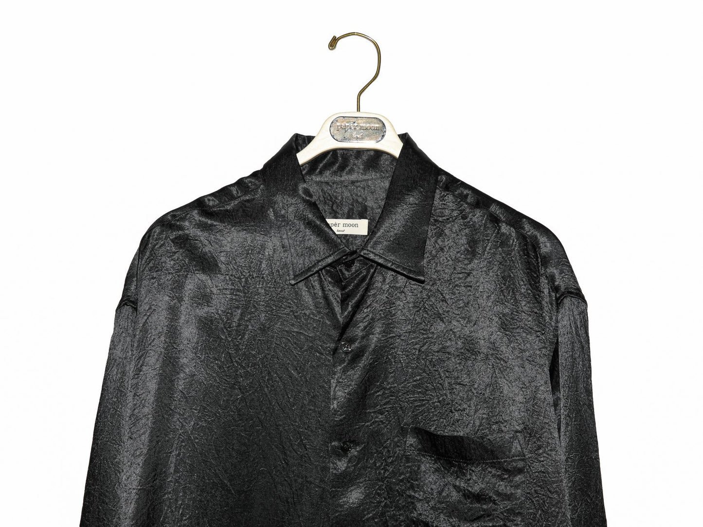 【PAPERMOON ペーパームーン】SS / Oversized Wrinkle Silky Button Down Shirt