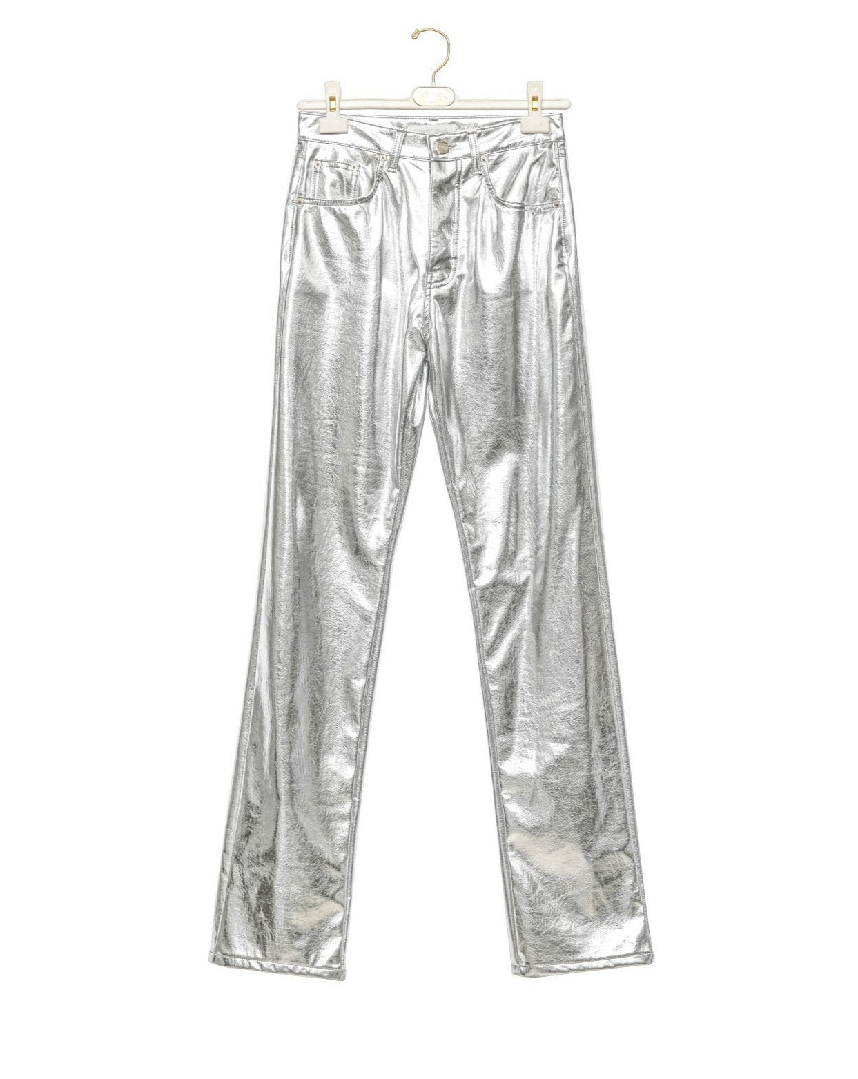 【即納】【PAPERMOON ペーパームーン】AW / Patent Vegan Leather Coated Straight Pants