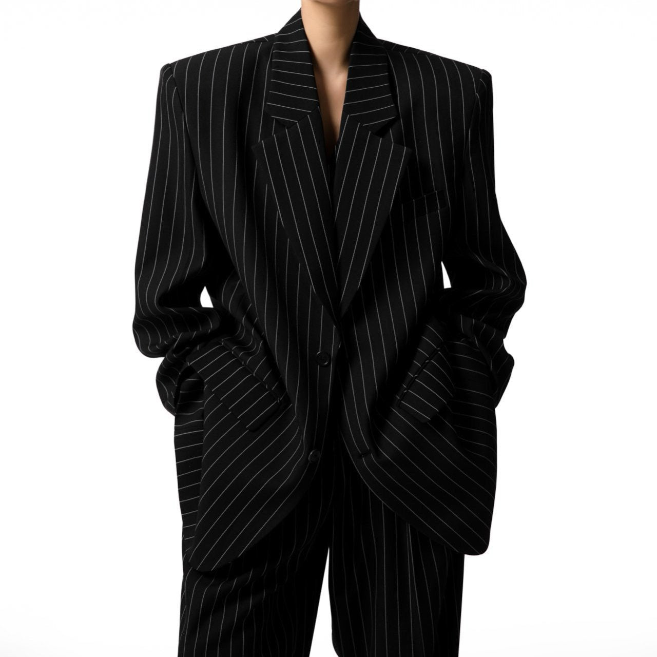 【PAPERMOON ペーパームーン】SS / Wide Pin Stripe Set Up Suit Single Blazer