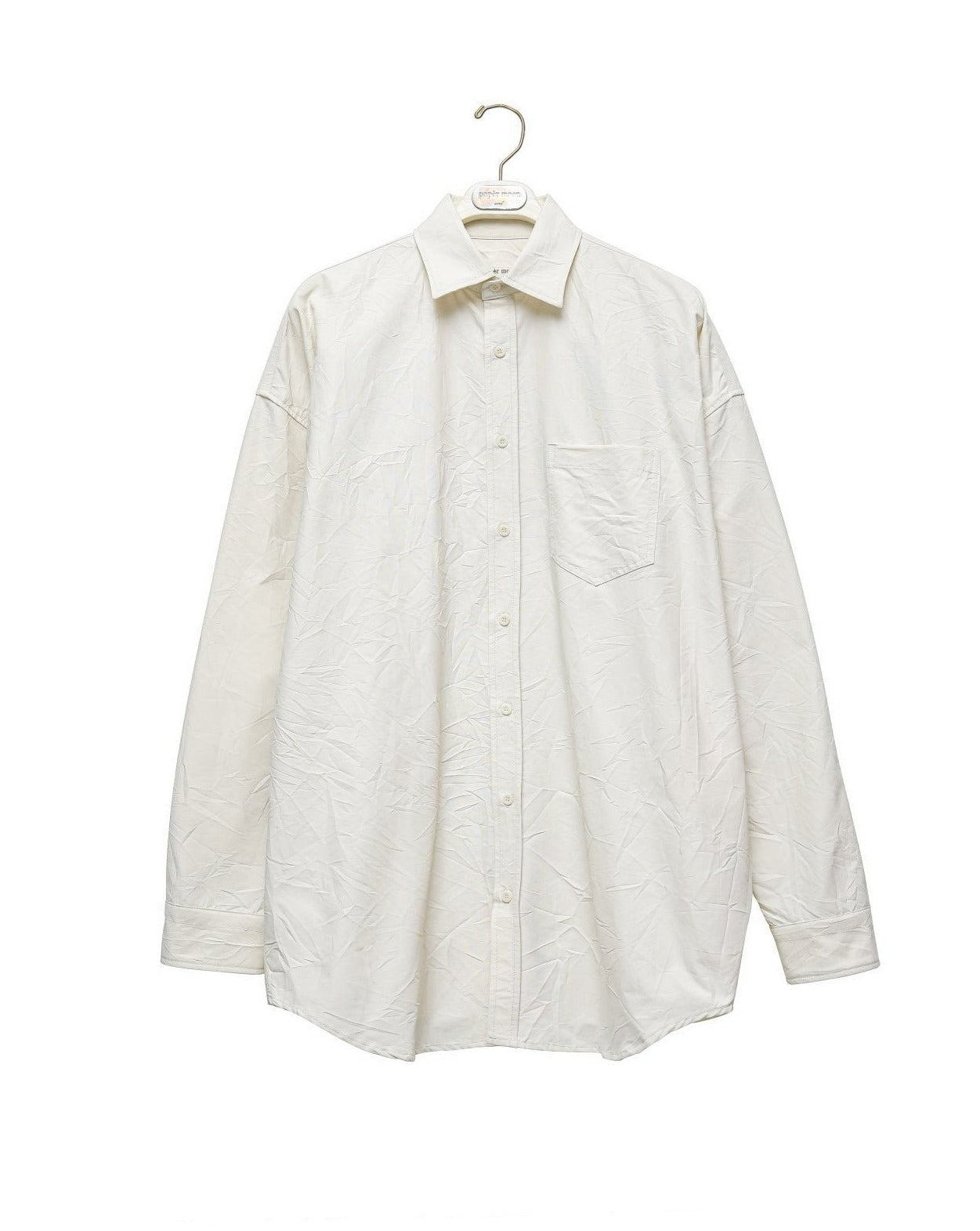 【PAPERMOON ペーパームーン】SS / Wrinkle Cotton Fabric Oversized Button Down Shirt