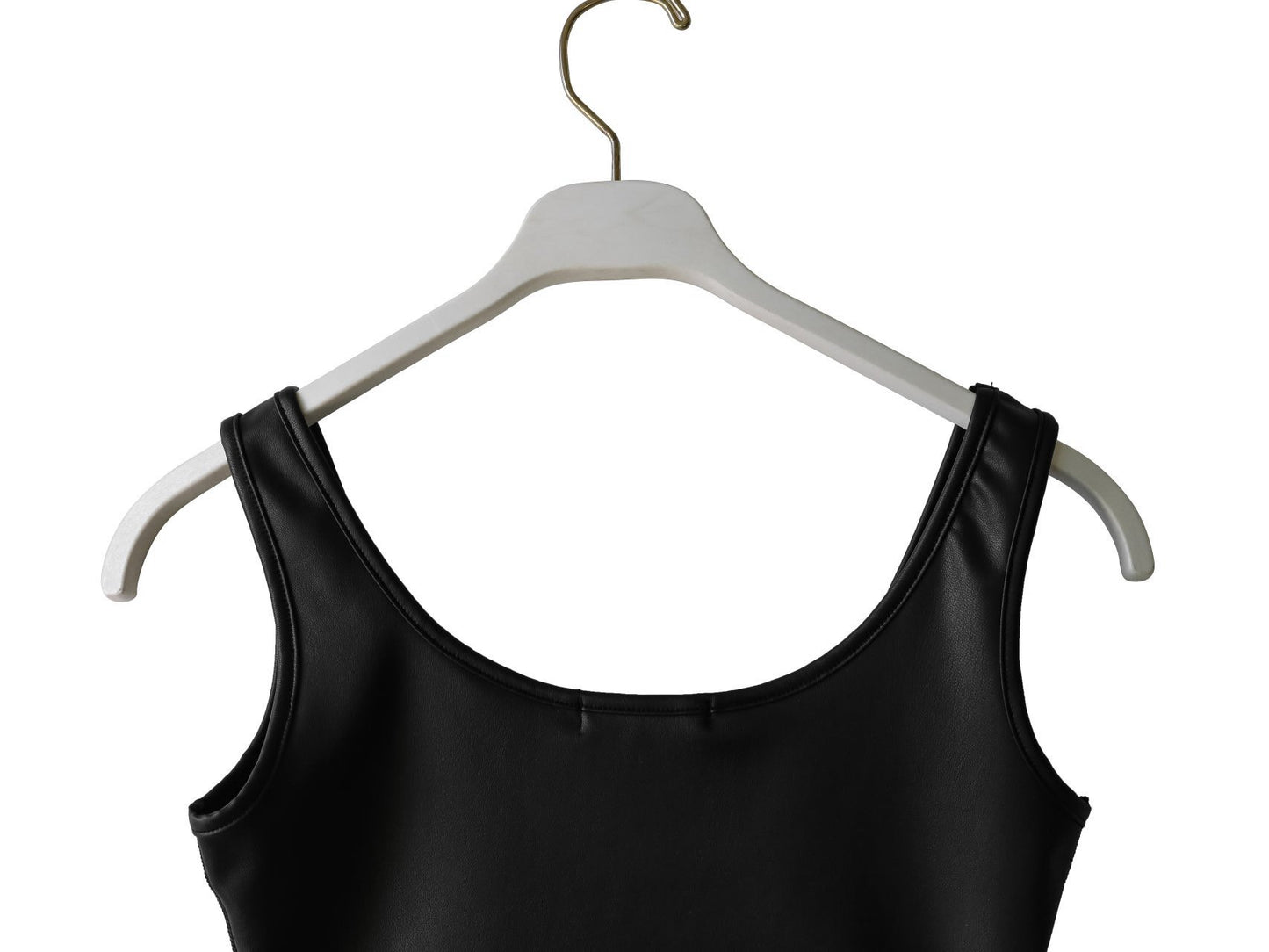 【PAPERMOON ペーパームーン】SS / Vegan Leather Cropped Sleeveless Tank Top