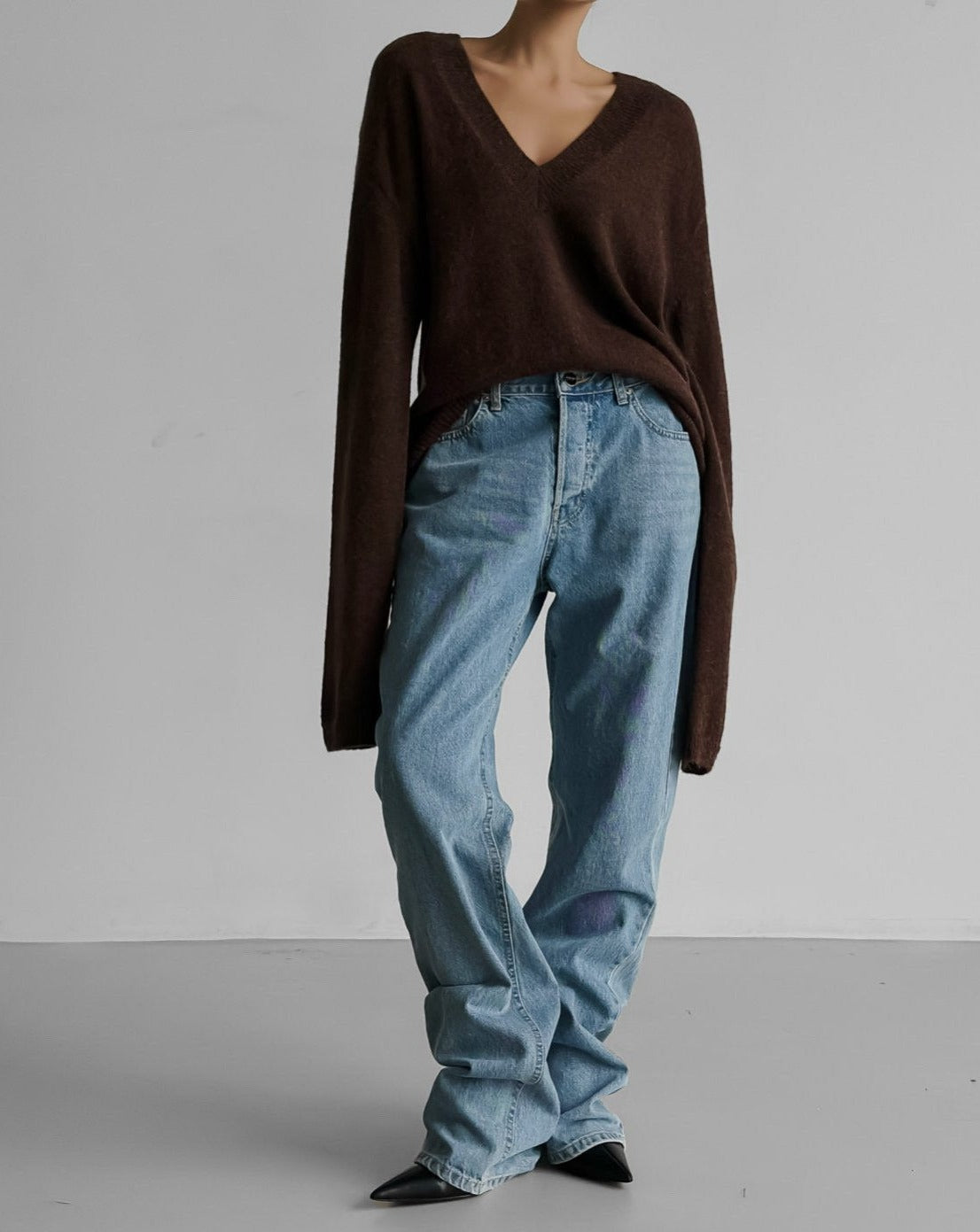 【即納】【PAPERMOON ペーパームーン】AW / Maxi Length Button Fly Boyfriend Jeans