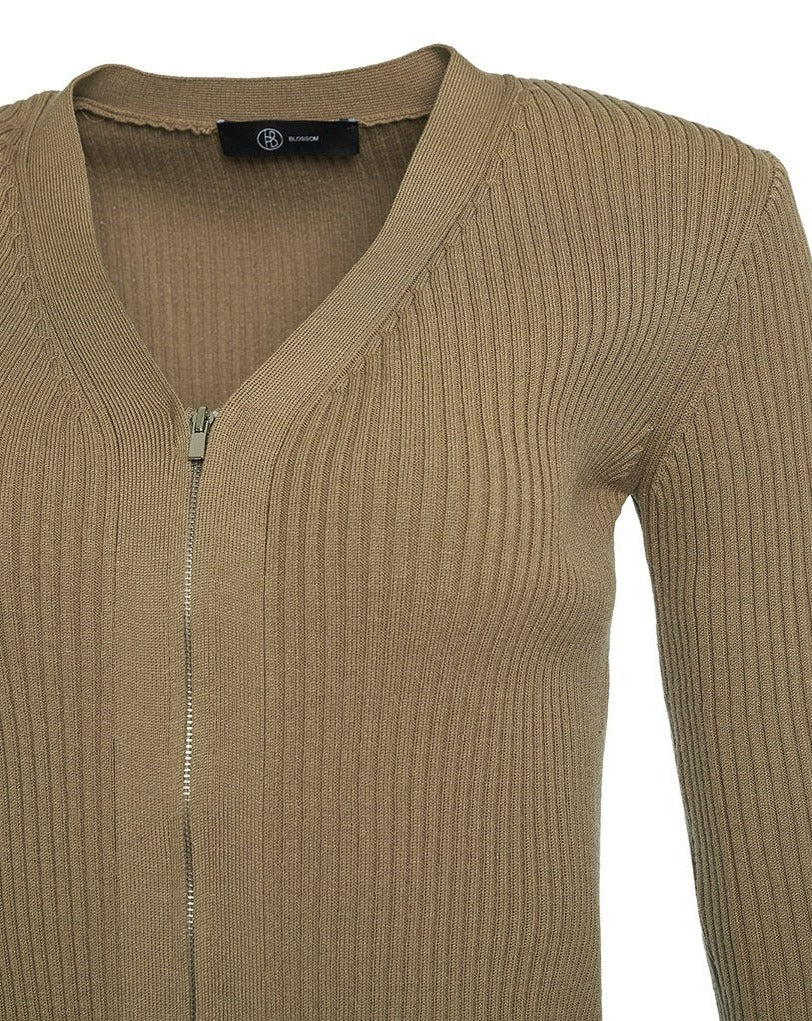 【即納】【BLOSSOM H COMPANY】FEV V-NECK ZIPUP CARDIGAN