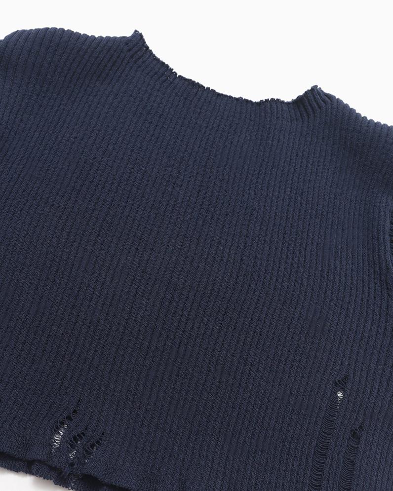 【Love You So Much】Boat Neck Cropped Knit