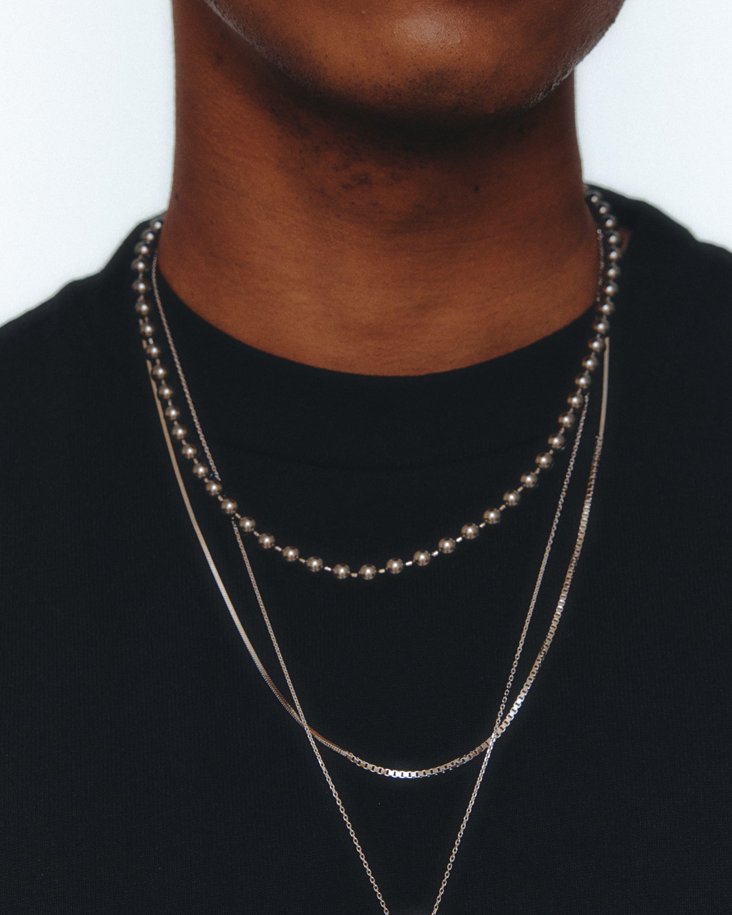 【即納】Square Snake & Box Chain Necklace