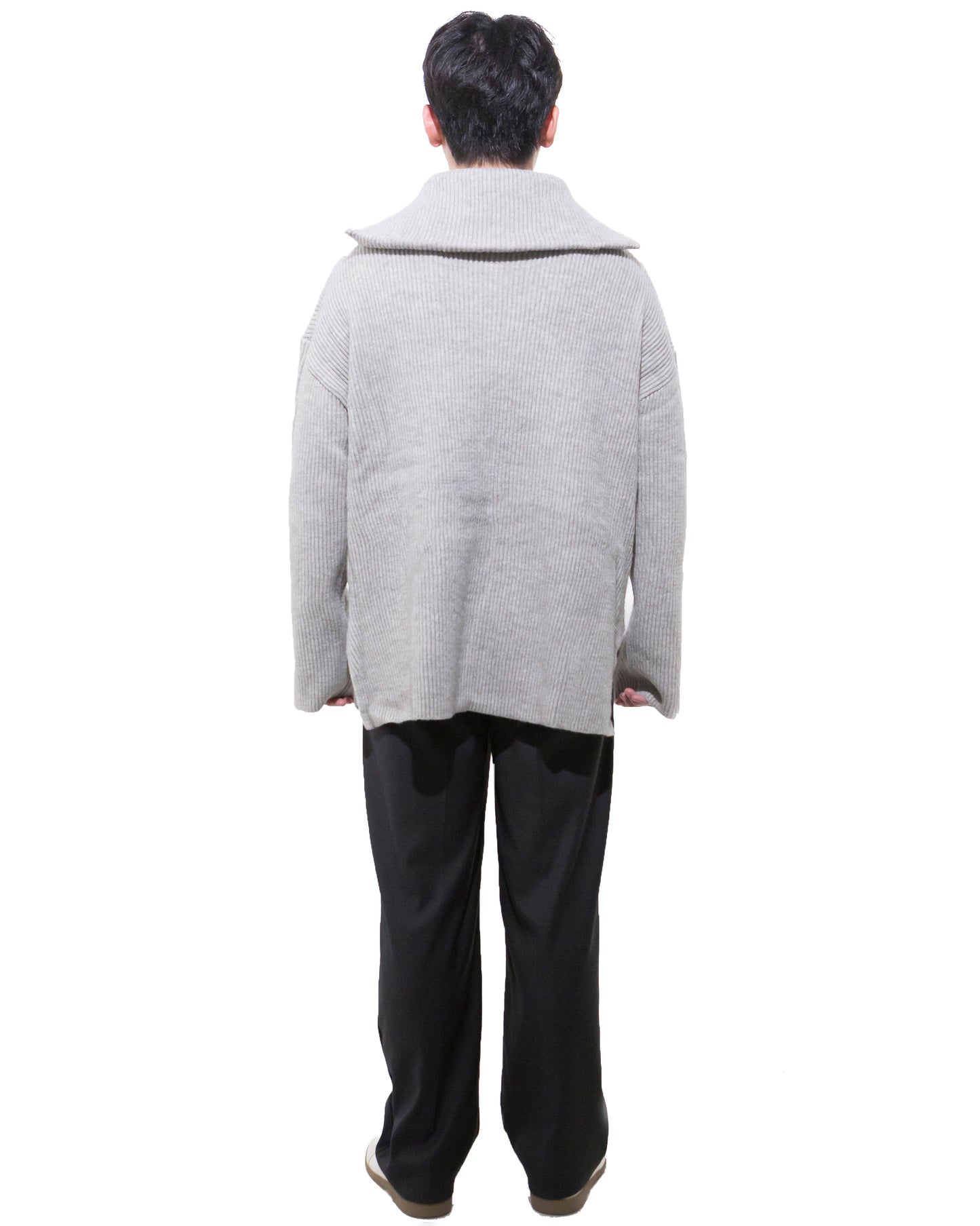 Long neck driver's knit -GRAY