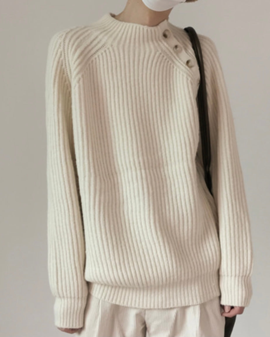 Raglan Button Detail Knit - MAGNOLIAONLINE