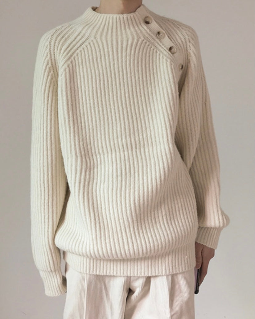 Raglan Button Detail Knit - MAGNOLIAONLINE