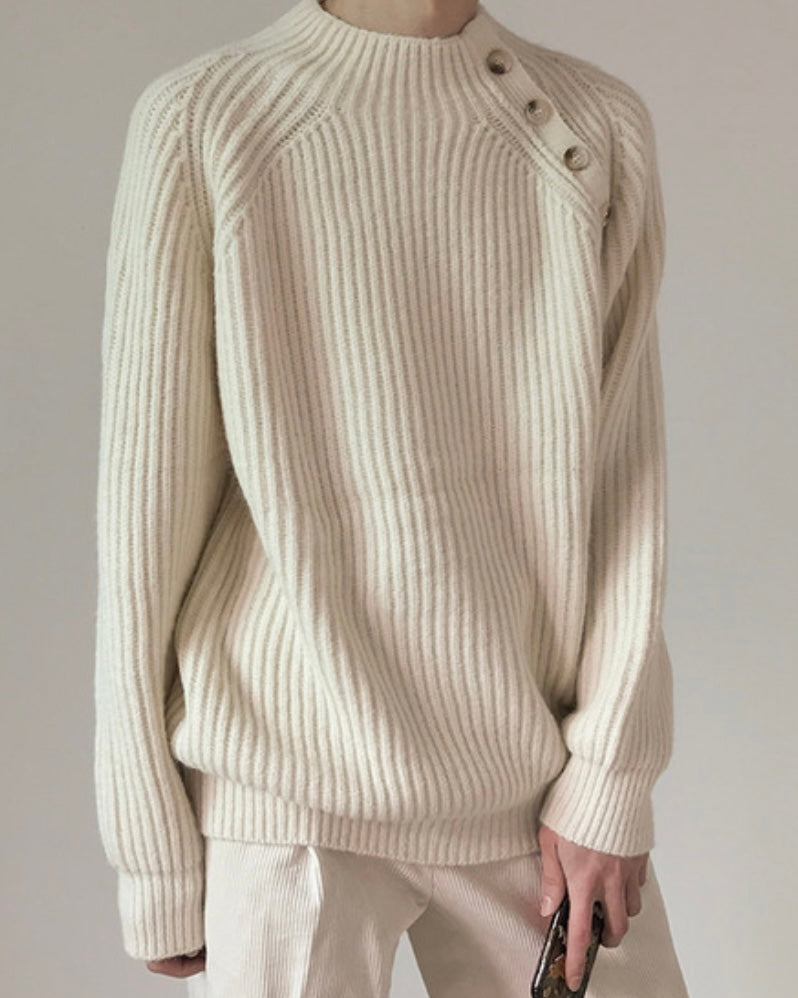 Raglan Button Detail Knit - MAGNOLIAONLINE