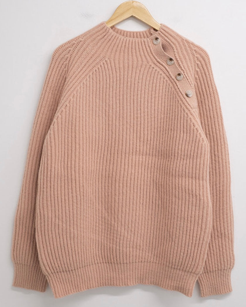 Raglan Button Detail Knit - MAGNOLIAONLINE