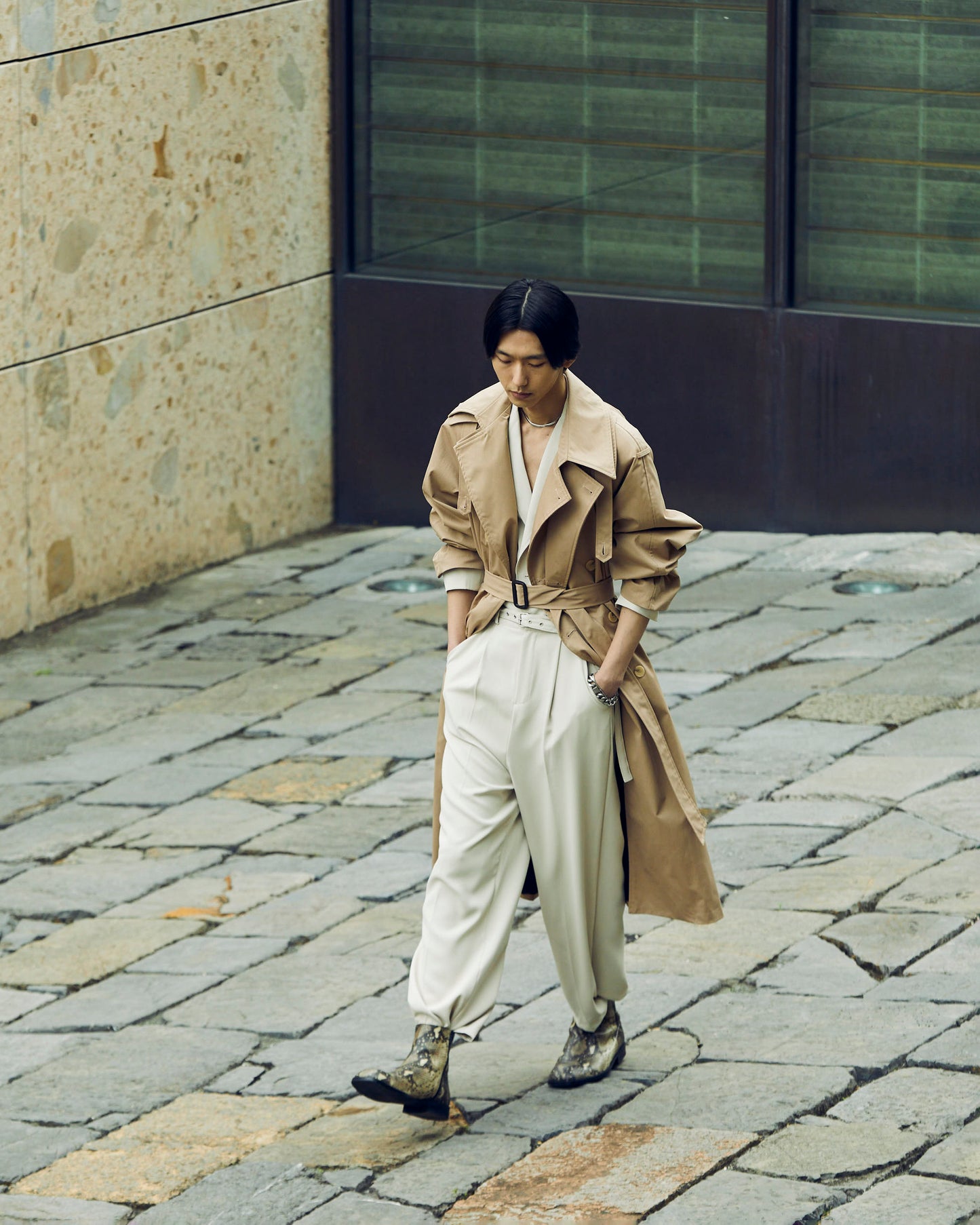 Layered Collar Trenchcoat