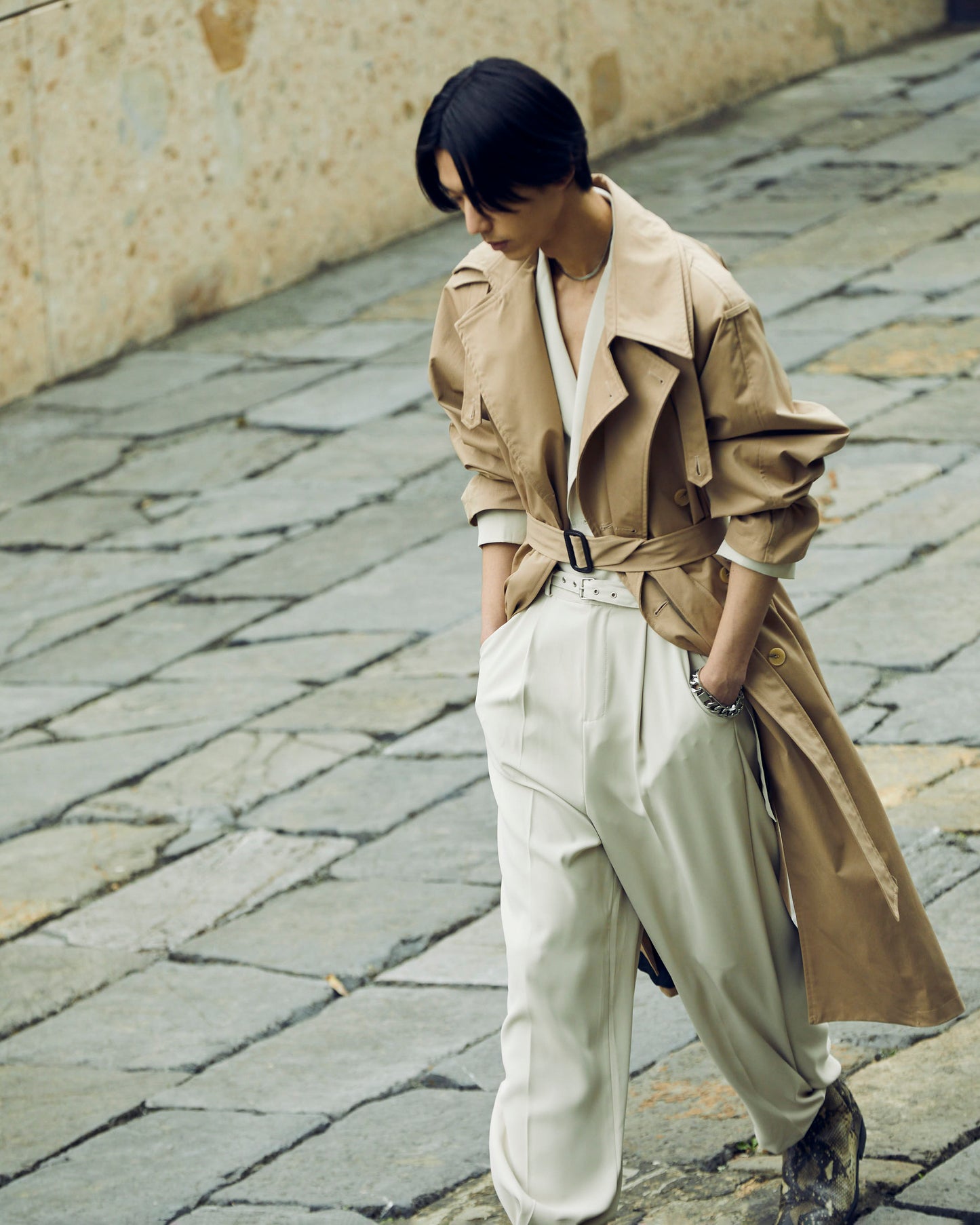 Layered Collar Trenchcoat