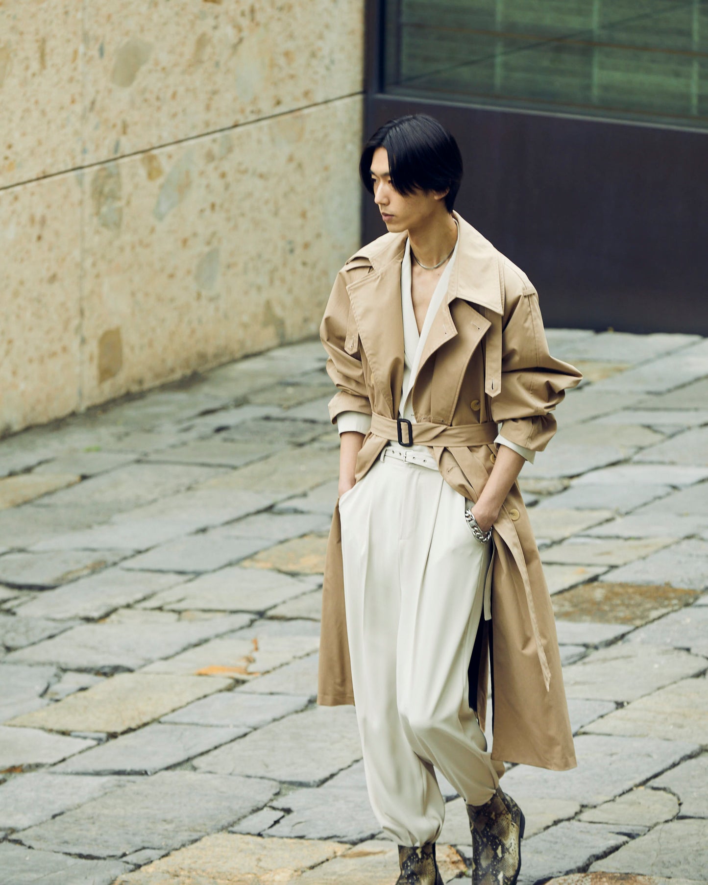 Layered Collar Trenchcoat