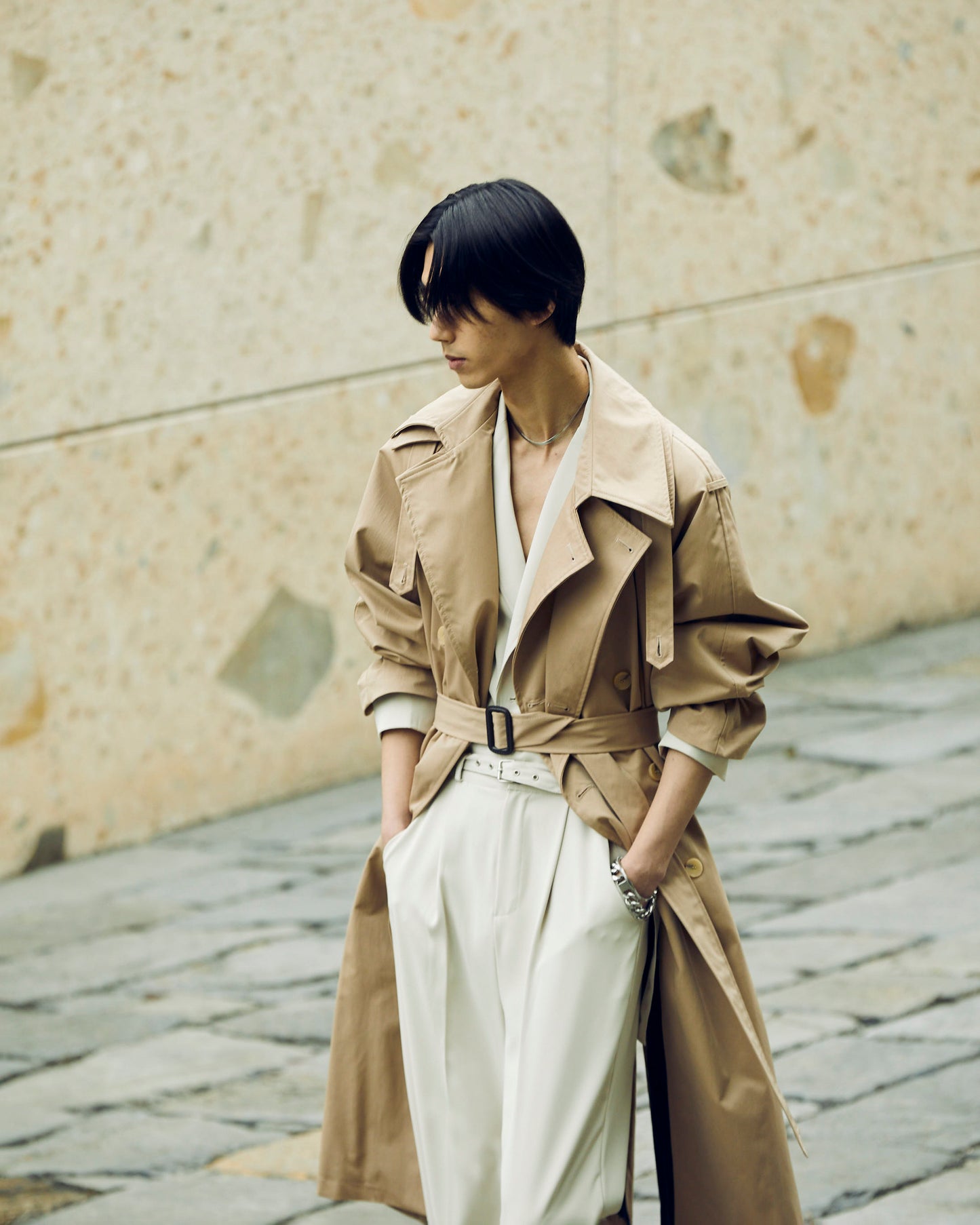 Layered Collar Trenchcoat