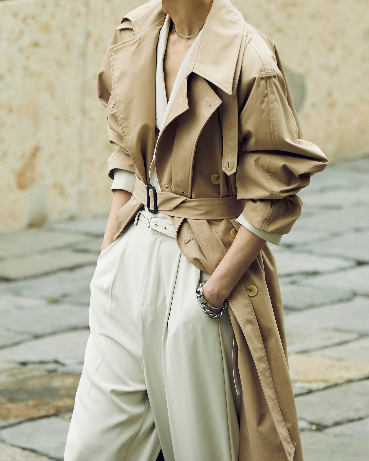 Layered Collar Trenchcoat