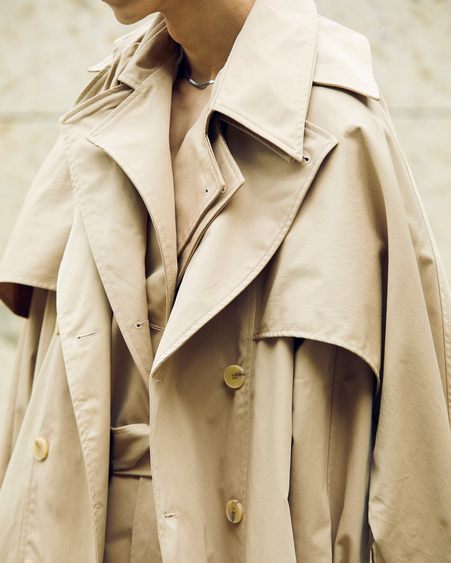 Layered Collar Trenchcoat