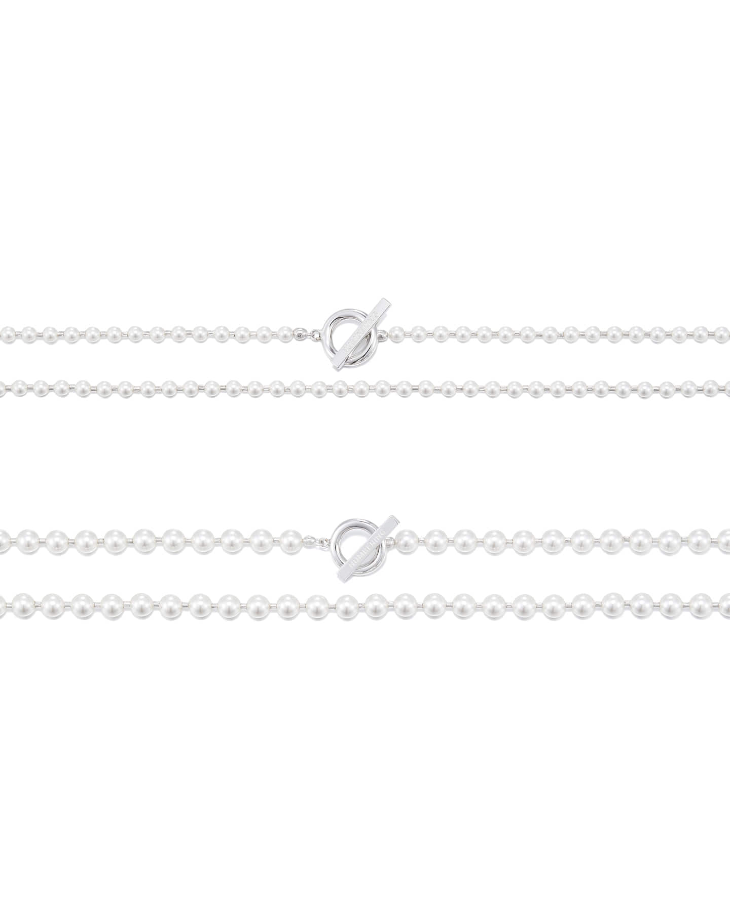 【即納】Pearl Toggle Necklace-WHITE